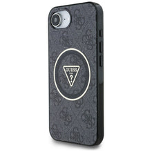 Заредете изображение във визуализатора на галерията – GUESS case for IPHONE 16e (SE 4 2025) compatible with MagSafe GUHMPSE4HG4PRTGK (IML Metal Glitter 4G Circle Triangle) black
