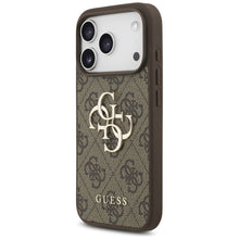 Заредете изображение във визуализатора на галерията – GUESS case for IPHONE 17 Pro GUHCP17LP4GMGSW (PU W/ Strap 4G Classic Logo) brown
