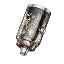 Заредете изображение във визуализатора на галерията – Borofone Car charger BZ29 Ray - Type C - PD 30W 3A transparent-black
