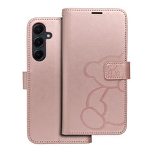 Заредете изображение във визуализатора на галерията – MEZZO Book case for SAMSUNG A55 5G teddy bear rose gold
