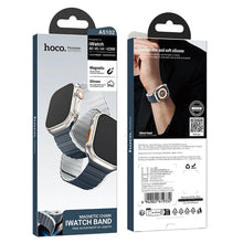 Заредете изображение във визуализатора на галерията – HOCO strap for Apple Watch 38 / 40 / 41 mm AS102 midnight blue with gray
