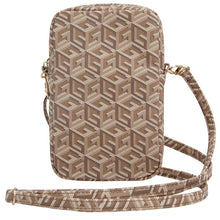 Заредете изображение във визуализатора на галерията – Guess Zip GCube Bottom Stripe phone bag - brown
