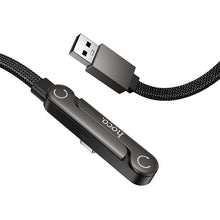 Заредете изображение във визуализатора на галерията – Cable with bracket USB A to USB C 3A Hoco 1,2 m U150 Exquisite black
