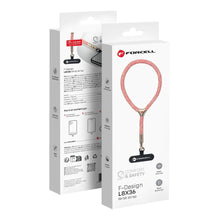 Заредете изображение във визуализатора на галерията – FORCELL F-DESIGN L8X36 wrist phone lanyard with adjustable length (max 18cm in the loop) pink white
