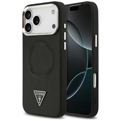GUESS case for IPHONE 17 Pro compatible with MagSafe GUHMP17LPSDTSCMK (PU W/ Triangle Logo) black