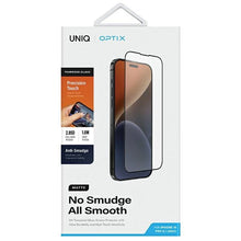 Заредете изображение във визуализатора на галерията – Uniq Optix Matte frosted tempered glass for iPhone 15 Pro with applicator
