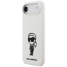 Заредете изображение във визуализатора на галерията – KARL LAGERFELD case for IPHONE 17 Air compatible with MagSafe KLHMP17MSKIGROH (Silicone W/ KL Sketch &amp; Logo) white
