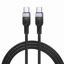 Заредете изображение във визуализатора на галерията – Silicone Cable USB C to USB C Hoco 3A 60W 1 m X109 black
