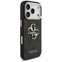 Заредете изображение във визуализатора на галерията – GUESS case for IPHONE 18 Pro / 17 Pro GUE005483 (PU W/ Big 4G Classic Logo) black gold
