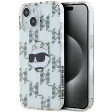 Заредете изображение във визуализатора на галерията – Karl Lagerfeld IML Choupette Head &amp; Monogram case for iPhone 15 / 14 / 13 - transparent
