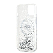 Заредете изображение във визуализатора на галерията – Karl Lagerfeld Liquid Glitter Choupette Head MagSafe case for iPhone 14 / 15 / 13 - transparent
