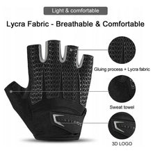 Заредете изображение във визуализатора на галерията – Rockbros S169BGR M cycling gloves with gel inserts - gray
