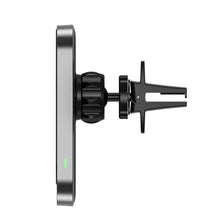 Заредете изображение във визуализатора на галерията – Tech-Protect CW19 magnetic car MagSafe holder with 15W inductive charger for air vent - black
