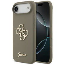 Заредете изображение във визуализатора на галерията – GUESS case for IPHONE 17 Air GUHCP17MSC4GSMW (Silicone W/ Big 4G Script) brown
