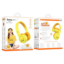 Заредете изображение във визуализатора на галерията – HOCO wireless headphones bluetooth for children W60 sun yellow

