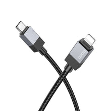 Заредете изображение във визуализатора на галерията – HOCO cable Type C to Lightning PD 27W X110 1 m black
