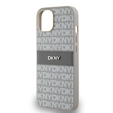 Заредете изображение във визуализатора на галерията – Original Case DKNY hardcase Leather Mono Stripe &amp; Metal Logo DKHCP14SPRTHSLE for Iphone 14/15/13 beige
