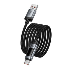 Заредете изображение във визуализатора на галерията – Data Cable with digital display USB A to USB C Hoco PD 6A 240W 1,2 m U148 black
