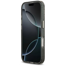 Заредете изображение във визуализатора на галерията – GUESS case for IPHONE 17 compatible with MagSafe GUHMP17SHFLPEDK (IML Metal Glitter Flowers Triangle) black
