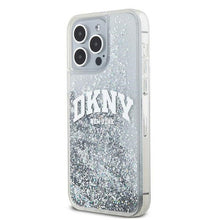 Заредете изображение във визуализатора на галерията – DKNY case for IPHONE 15 Pro Max DKHCP15XLBNAET (DKNY HC Liquid Glitters W/Arch Logo) white
