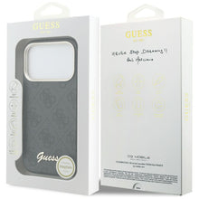 Заредете изображение във визуализатора на галерията – GUESS case for IPHONE 17 Pro Max compatible with MagSafe GUHMP17X5P4FWMSK (PU FW 4G Script) black
