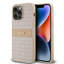 Заредете изображение във визуализатора на галерията – Original Case DKNY hardcase Leather Mono Stripe &amp; Metal Logo DKHCP14XPRTHSLP for Iphone 14 Pro Max pink
