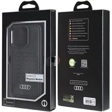 Заредете изображение във визуализатора на галерията – Audi Synthetic Leather case with MagSafe for iPhone 13 Pro / 13 - black
