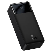 Заредете изображение във визуализатора на галерията – Baseus Bipow 30000mAh 15W power bank set - black + USB cable 4in1 microUSB / Lightning / 2 x USB-C - USB-A 1.2m - black
