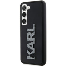 Заредете изображение във визуализатора на галерията – Original Pouch KARL LAGERFELD  hardcase 3D Rubber Glitter Logo KLHCS24S3DMBKCK for Samsung Galaxy S24 black
