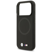 Заредете изображение във визуализатора на галерията – BMW case for IPHONE 17 Pro compatible with MagSafe BMHMP17L25PFWSMK (PU FW Metal Logo) black
