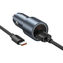 Заредете изображение във визуализатора на галерията – HOCO car charger USB A + Type C + cable USB A to Type C PD QC3.0 48W Z60 black
