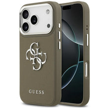 Заредете изображение във визуализатора на галерията – GUESS case for IPHONE 17 Pro compatible with MagSafe GUHCP17LPG4SMCEW (Grained PU W/ Big 4G Classic Logo) brown
