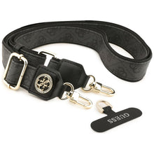 Заредете изображение във визуализатора на галерията – GUESS universal strap GUUCNP4DGMK (4G PU Strap Tether Patch Strass Metal Logo) black
