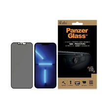 Заредете изображение във визуализатора на галерията – PanzerGlass E2E Microfracture Antibacterial Privacy Glass with Camera Protector for iPhone 13 Pro Max - With Black Frame
