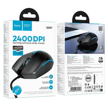 Заредете изображение във визуализатора на галерията – HOCO gaming wire USB A computer mouse 2400 dpi GM37 black
