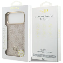 Заредете изображение във визуализатора на галерията – GUESS case for IPHONE 17 Pro Max compatible with MagSafe GUHMP17XP4GRMDEP (PU W/ 4G Strass Logo) pink
