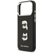 Заредете изображение във визуализатора на галерията – KARL LAGERFELD case for IPHONE 17 Pro Max KLHCP17XPSFDHPOK (FW Grained PU W/ K&amp;C Heads Pin &amp; Logo) black

