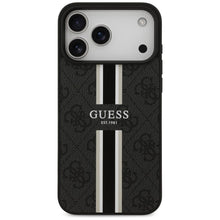 Заредете изображение във визуализатора на галерията – GUESS case for IPHONE 17 Pro Max compatible with MagSafe GUHMP17XP4RPSK (4G Printed Stripes) black
