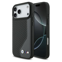 Заредете изображение във визуализатора на галерията – BMW case for IPHONE 17 Pro Max compatible with MagSafe BMHMP17X25PCCSCAK (PU Carbon Logo) anthracite
