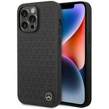 Заредете изображение във визуализатора на галерията – Mercedes Leather Stars Pattern case for iPhone 14 Pro Max - black
