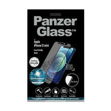Заредете изображение във визуализатора на галерията – PanzerGlass E2E Microfracture Antibacterial Glass with Swarovsky Crystal Camera Cover for iPhone 12 mini - with Black Frame
