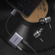 Заредете изображение във визуализатора на галерията – Ugreen audio adapter USB Type C (male) - USB Type C PD QC (female) + 3.5mm mini jack (female) gray (CM231)
