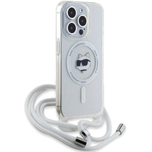 Заредете изображение във визуализатора на галерията – Karl Lagerfeld IML Choupette Head &amp; Cord MagSafe case for iPhone 14 Pro Max - transparent

