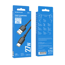 Заредете изображение във визуализатора на галерията – Borofone Cable BX93 Super Power - USB to Type C - 27W 3A 1 metre black
