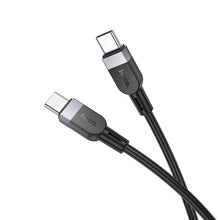 Заредете изображение във визуализатора на галерията – Silicone Cable USB C to USB C Hoco 3A 60W 2 m X109 black
