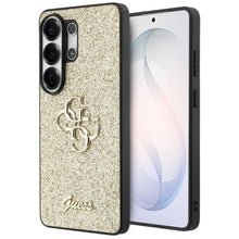 Заредете изображение във визуализатора на галерията – GUESS case for SAMSUNG S26 Ultra GUHCS26LHG4SGD (Fixed Glitter 4G Big Metal Logo) gold
