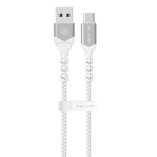 Заредете изображение във визуализатора на галерията – Blavec Cable Raptor braided - USB to Type C - 2A 3 metres (CRA-UC2WS30) white-silver
