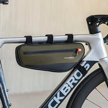 Заредете изображение във визуализатора на галерията – Rockbros 30120079001 bicycle bag for 1.7 l frame - green and black
