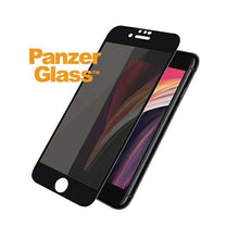 Заредете изображение във визуализатора на галерията – PanzerGlass E2E Super+ privacy tempered glass for iPhone 6 / 6s / 7 / 8 / SE 2020 / SE 2022 - with black frame
