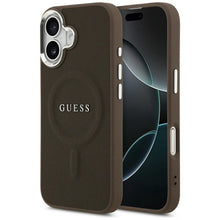 Заредете изображение във визуализатора на галерията – GUESS case for IPHONE 17 compatible with MagSafe GUHMP17SPSAREGSW (PU W/ Classic Logo) brown
